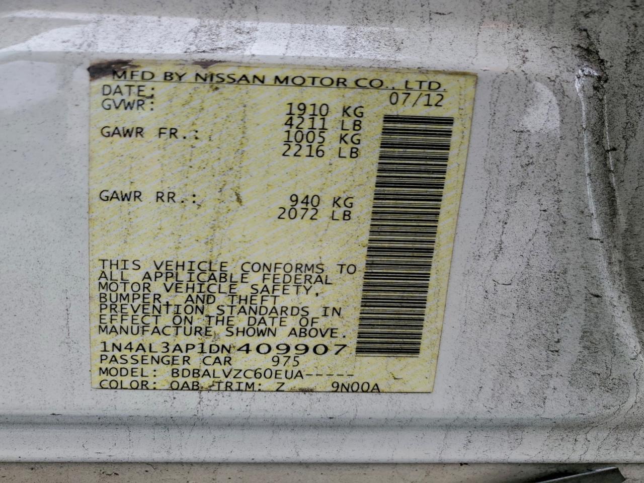 2013 NISSAN ALTIMA