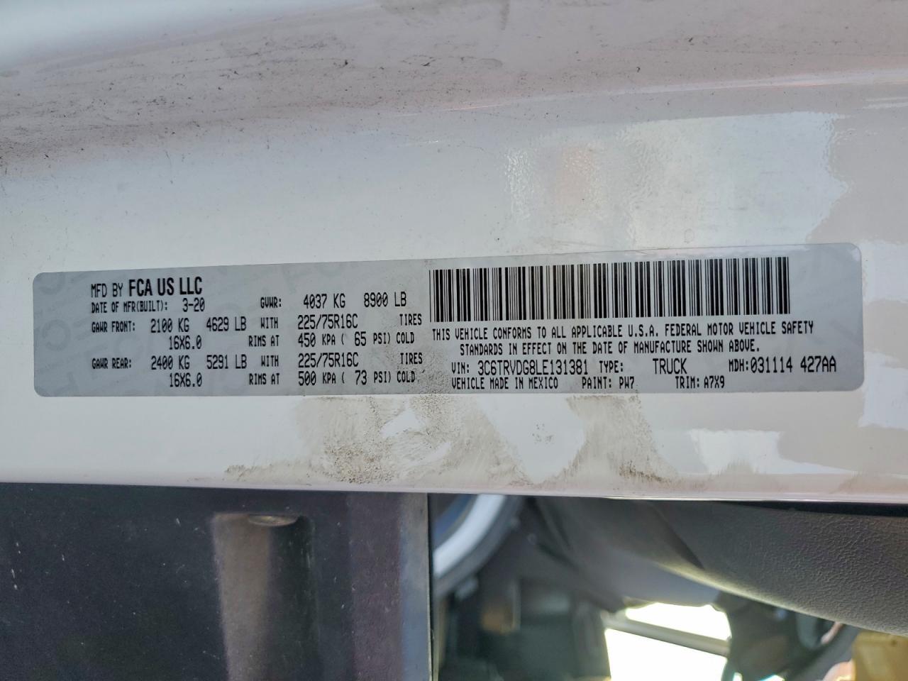 2020 RAM ProMaster 2500