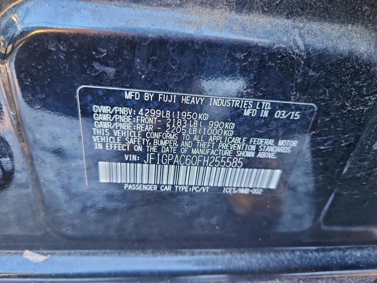 2015 SUBARU IMPREZA