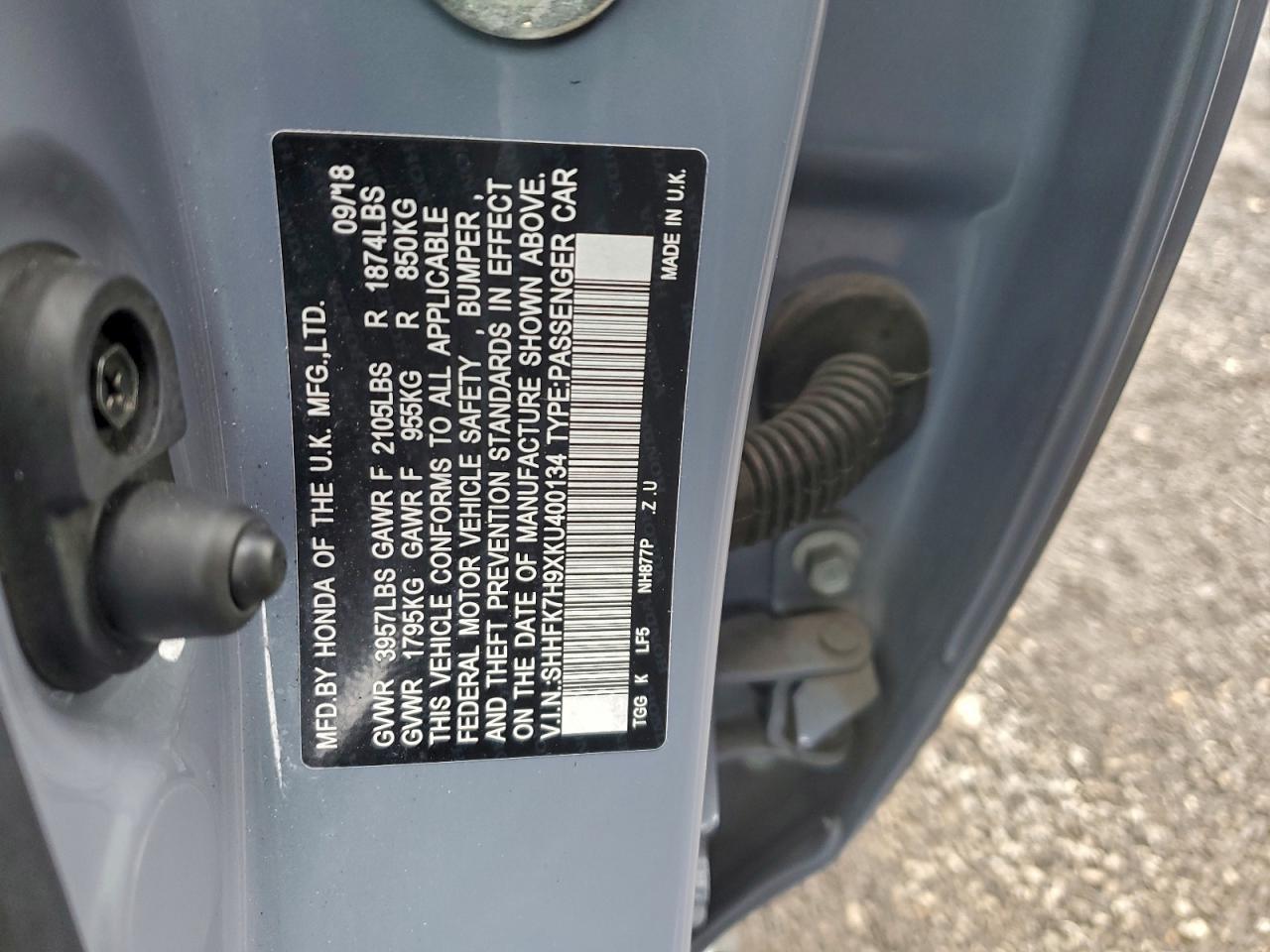 2019 HONDA CIVIC