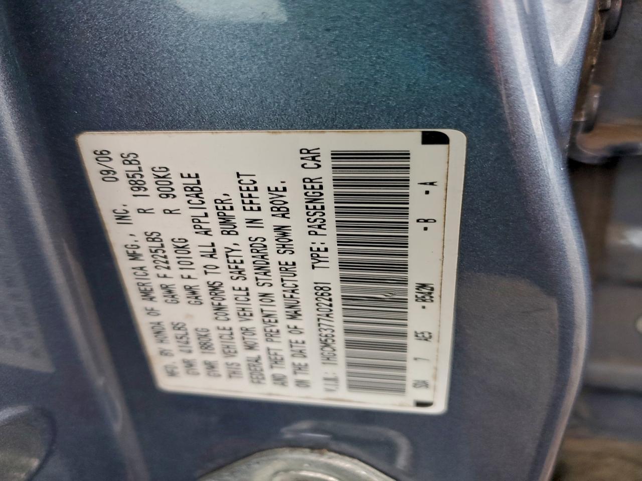 2007 HONDA ACCORD