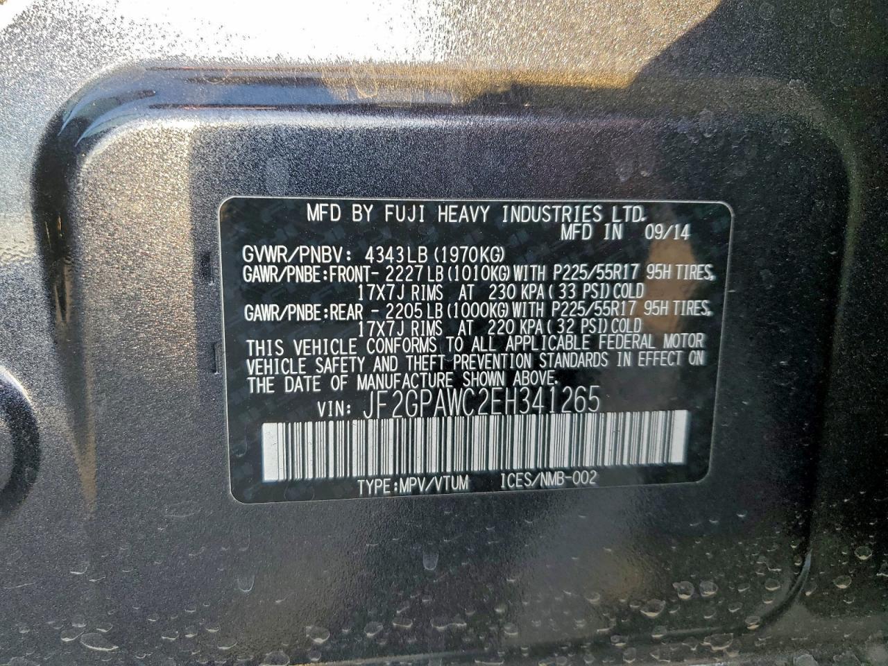 2014 SUBARU XV Crosstrek