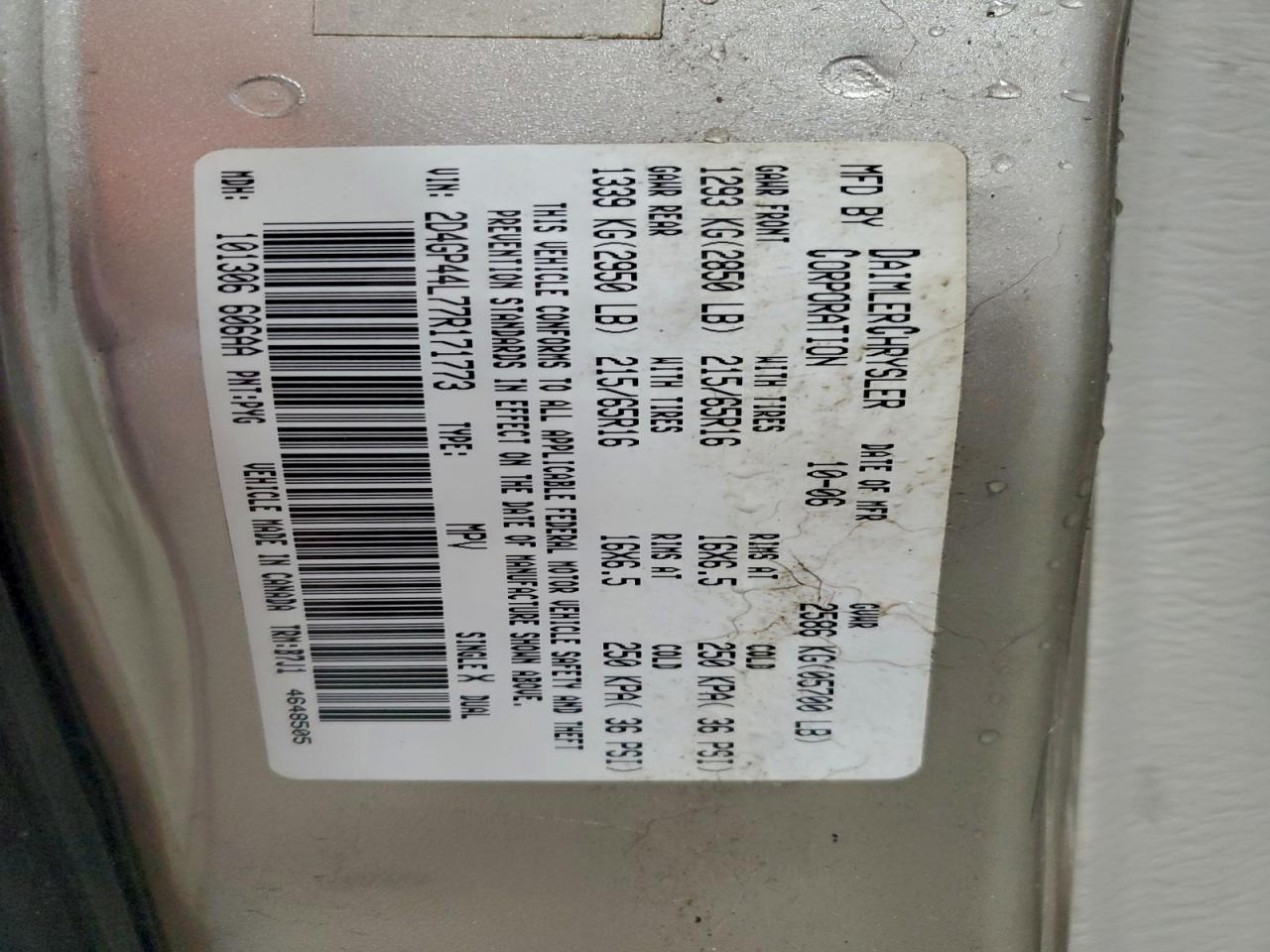 2007 DODGE GRAND CARAVAN