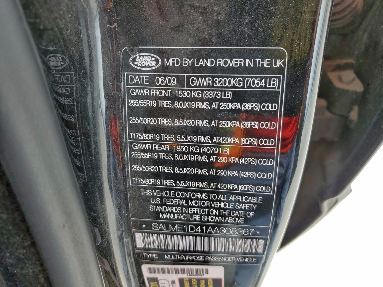 2010 LAND ROVER RANGE ROVER