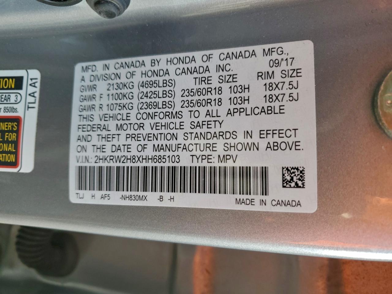 2017 HONDA CR-V