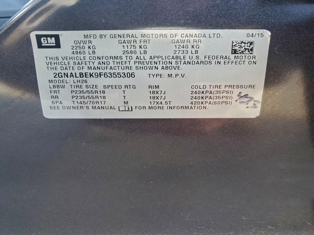 2015 CHEVROLET EQUINOX