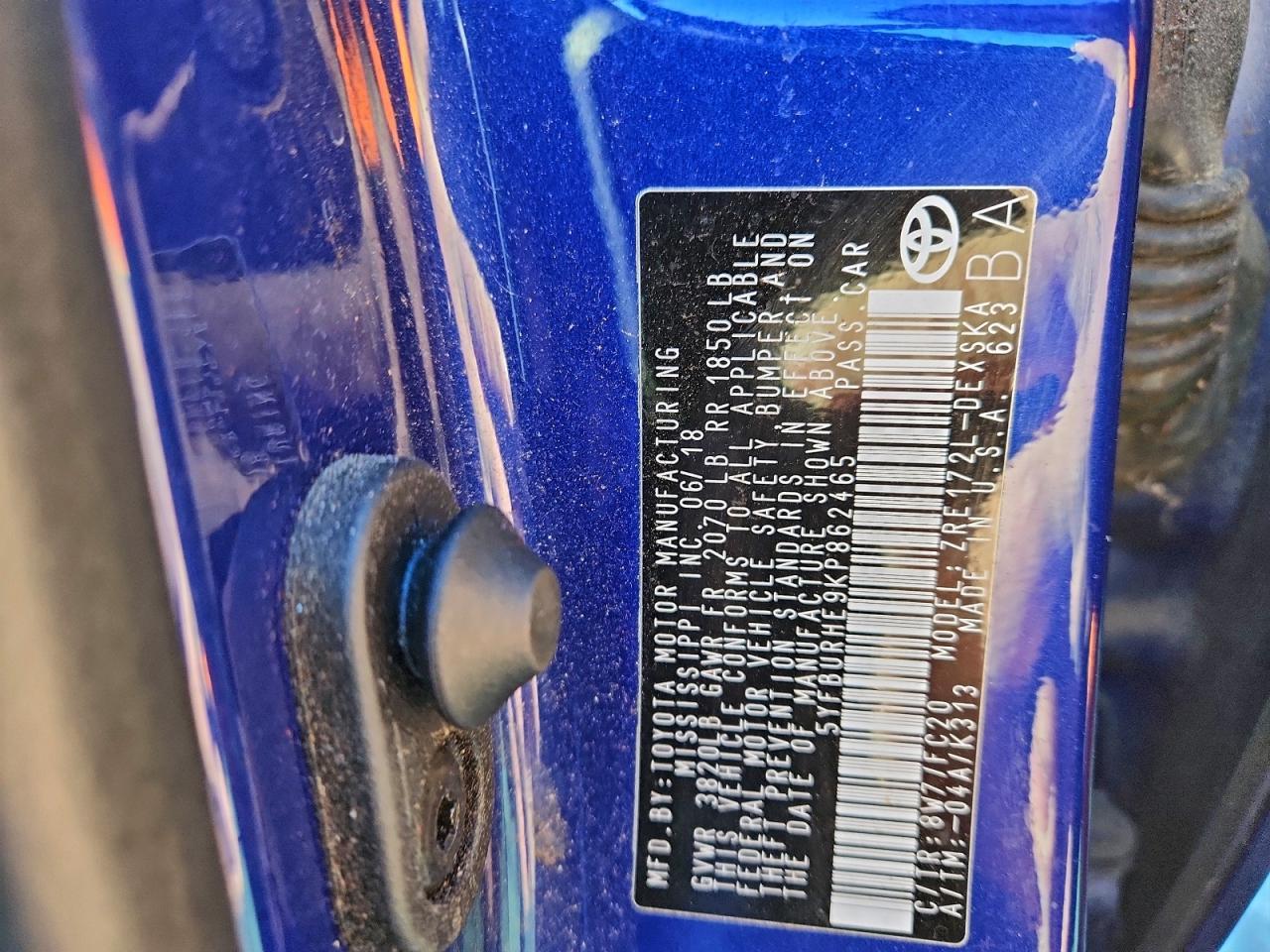 2019 TOYOTA COROLLA