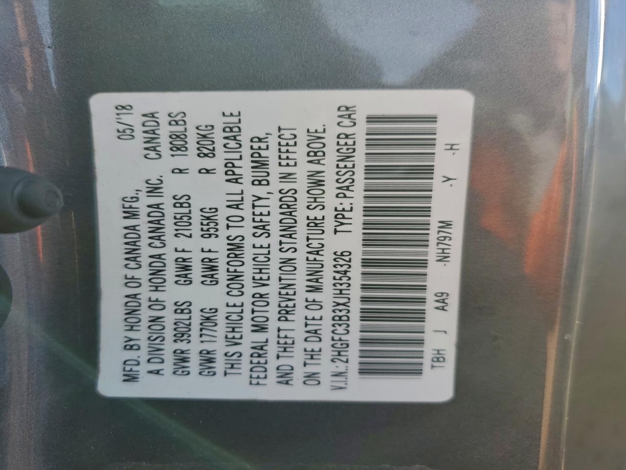 2018 HONDA CIVIC