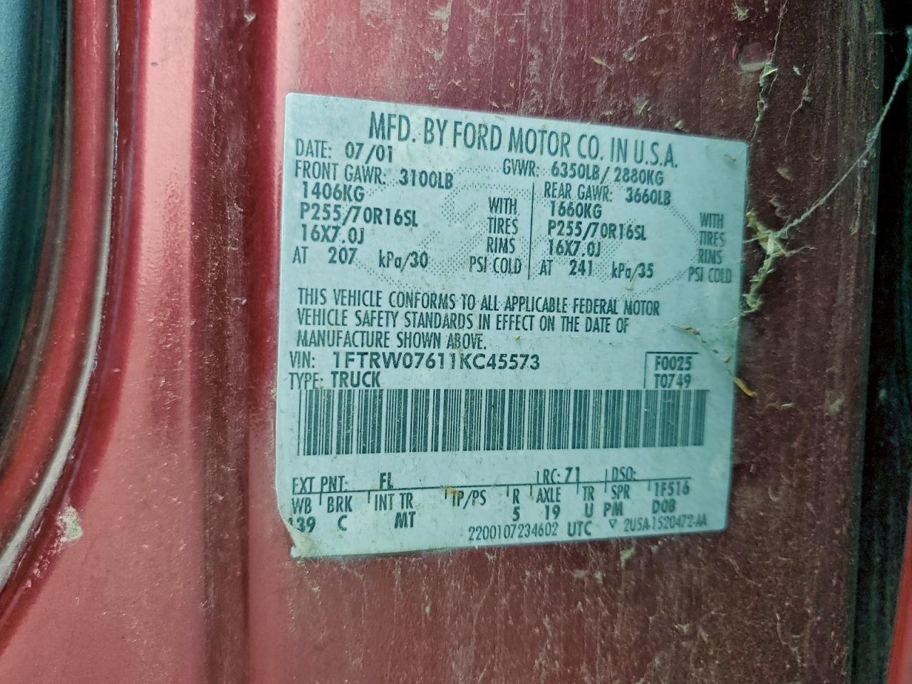 2001 FORD F-150