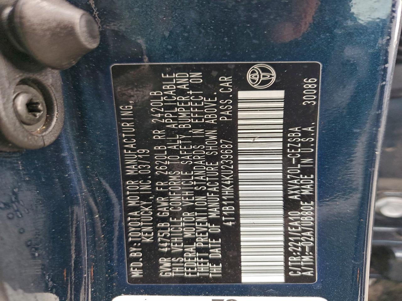2019 TOYOTA CAMRY