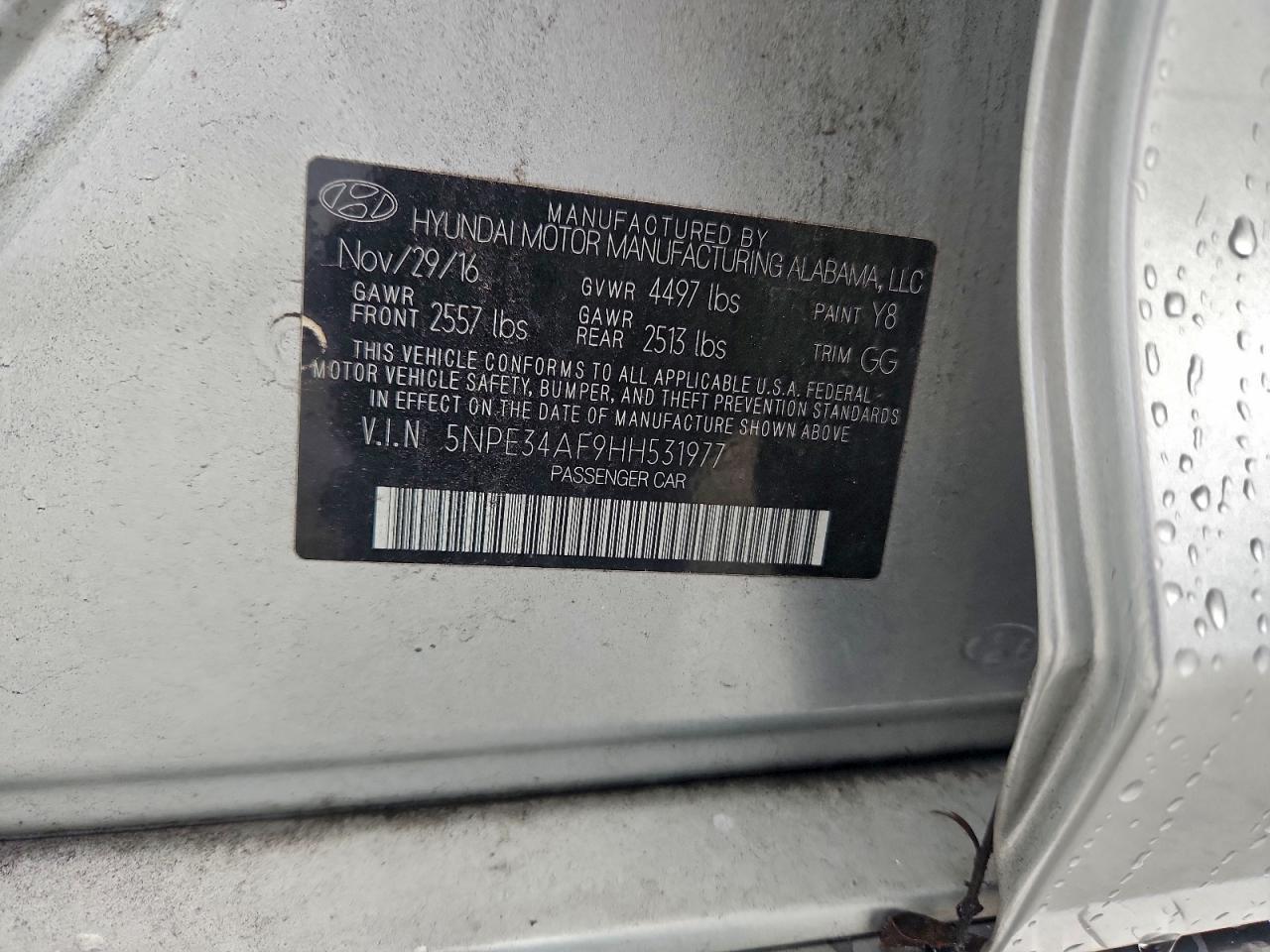 2017 HYUNDAI SONATA