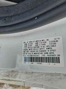 2015 HONDA ACCORD