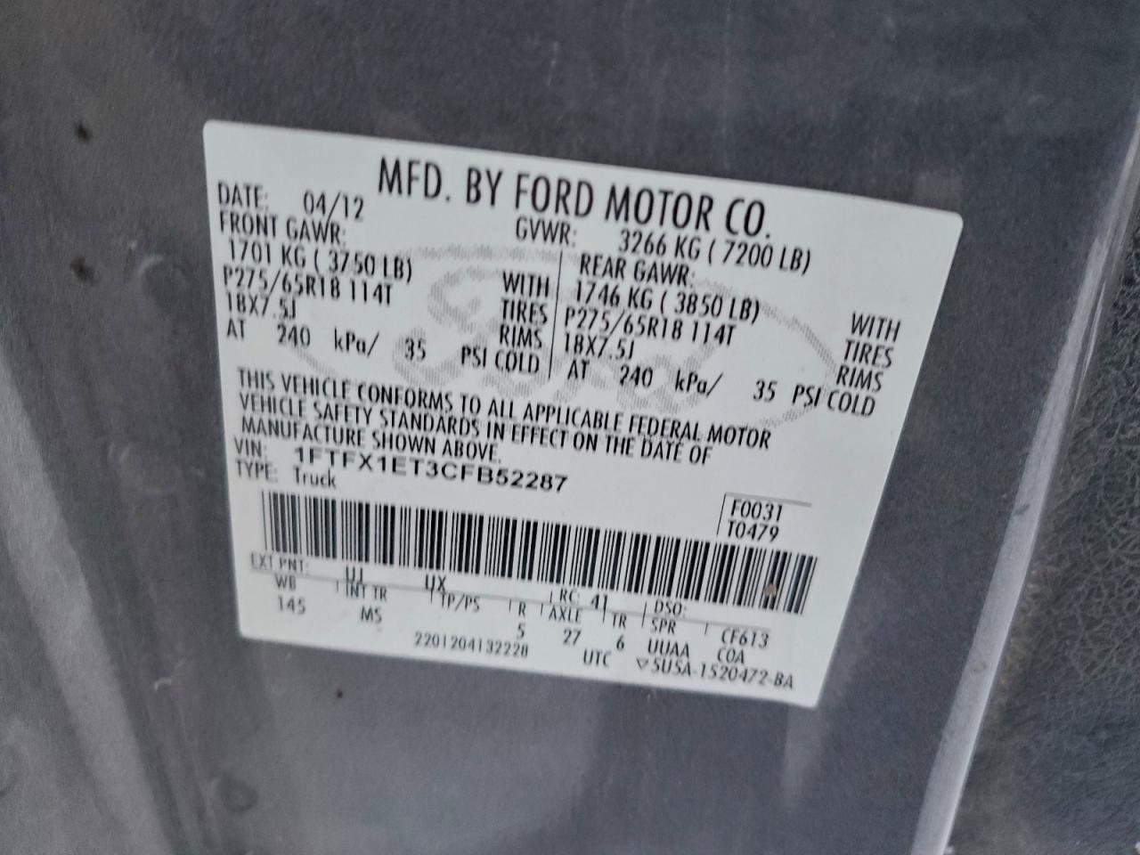 2012 FORD F-150