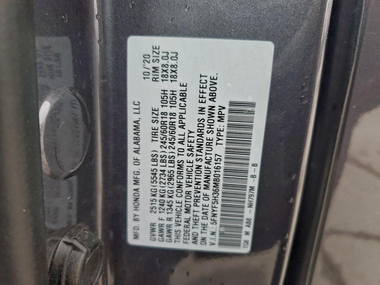 2021 HONDA PILOT