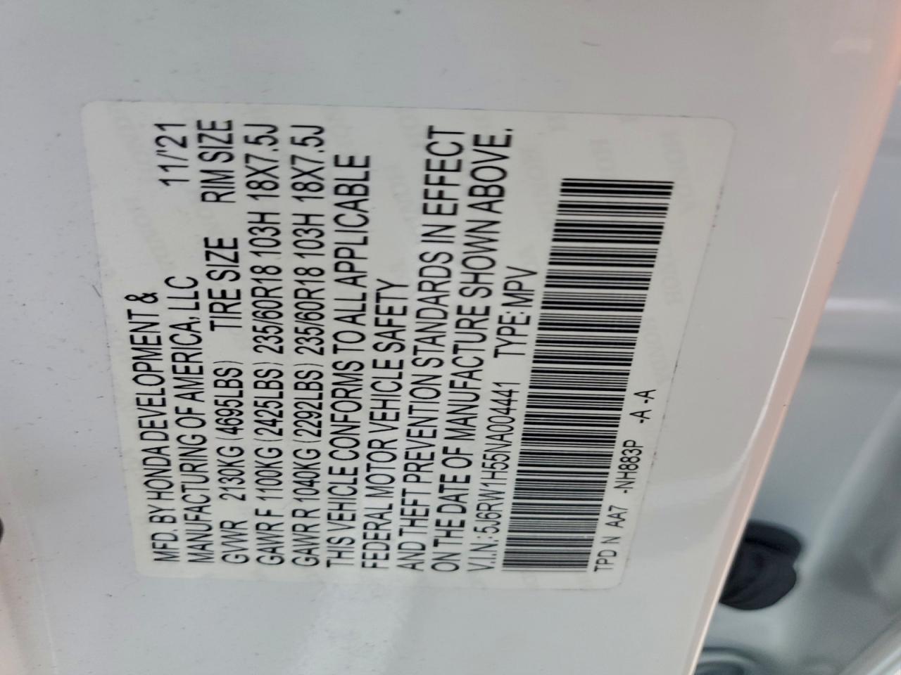 2022 HONDA CR-V