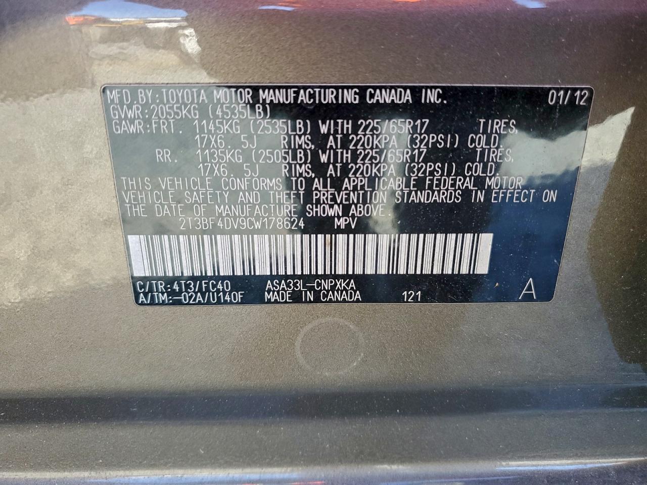 2012 TOYOTA RAV4