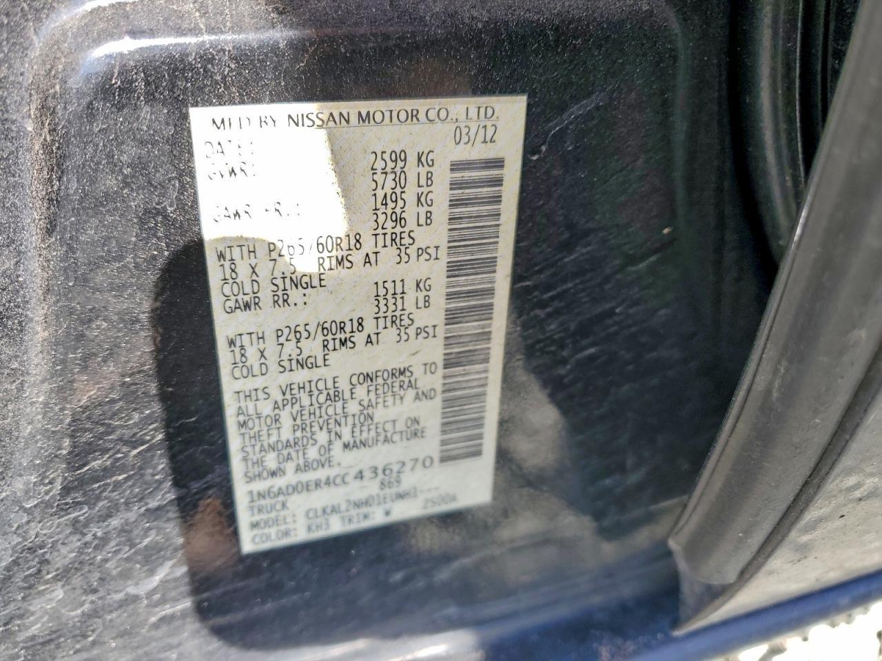 2012 NISSAN Frontier