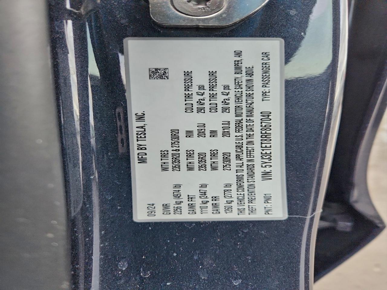 2024 TESLA MODEL 3