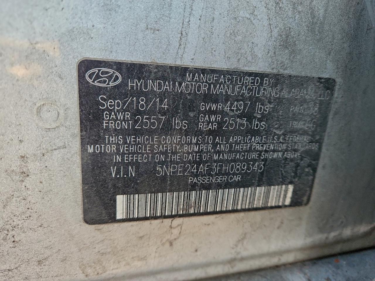 2015 HYUNDAI SONATA