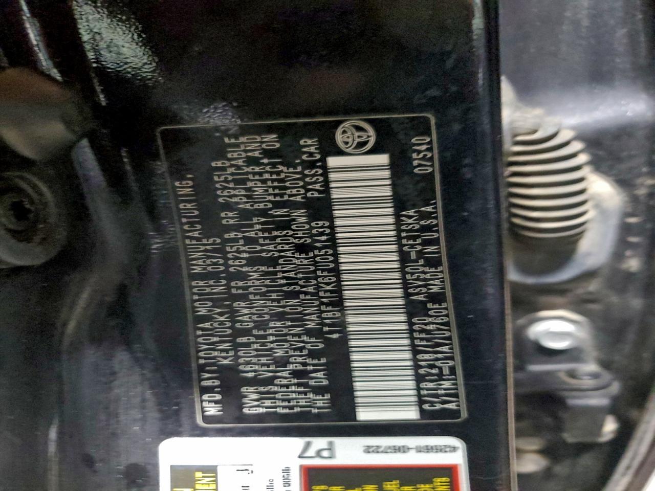2015 TOYOTA CAMRY