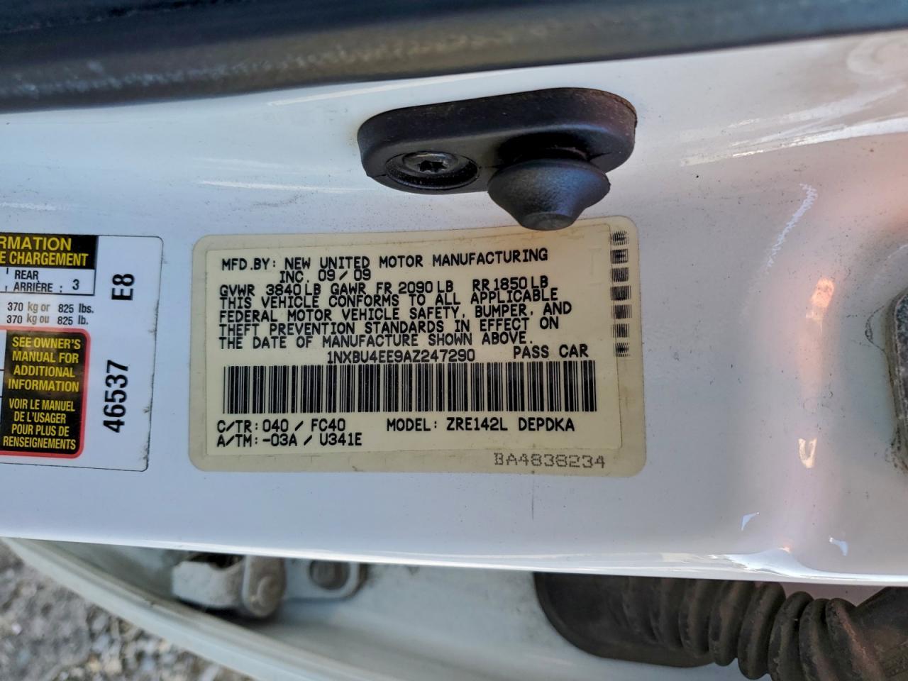 2010 TOYOTA COROLLA