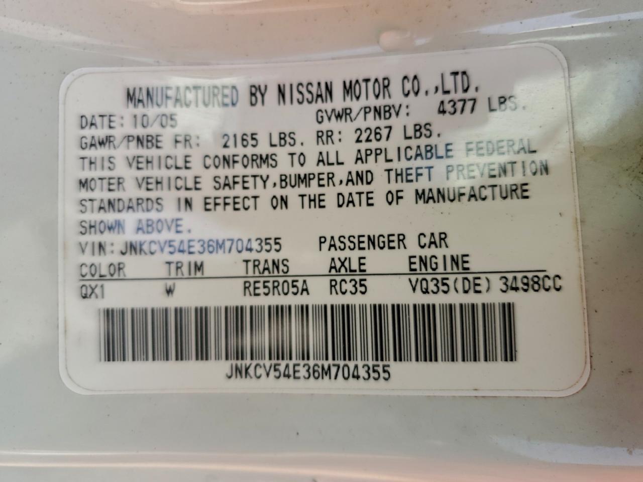 2006 INFINITI G35