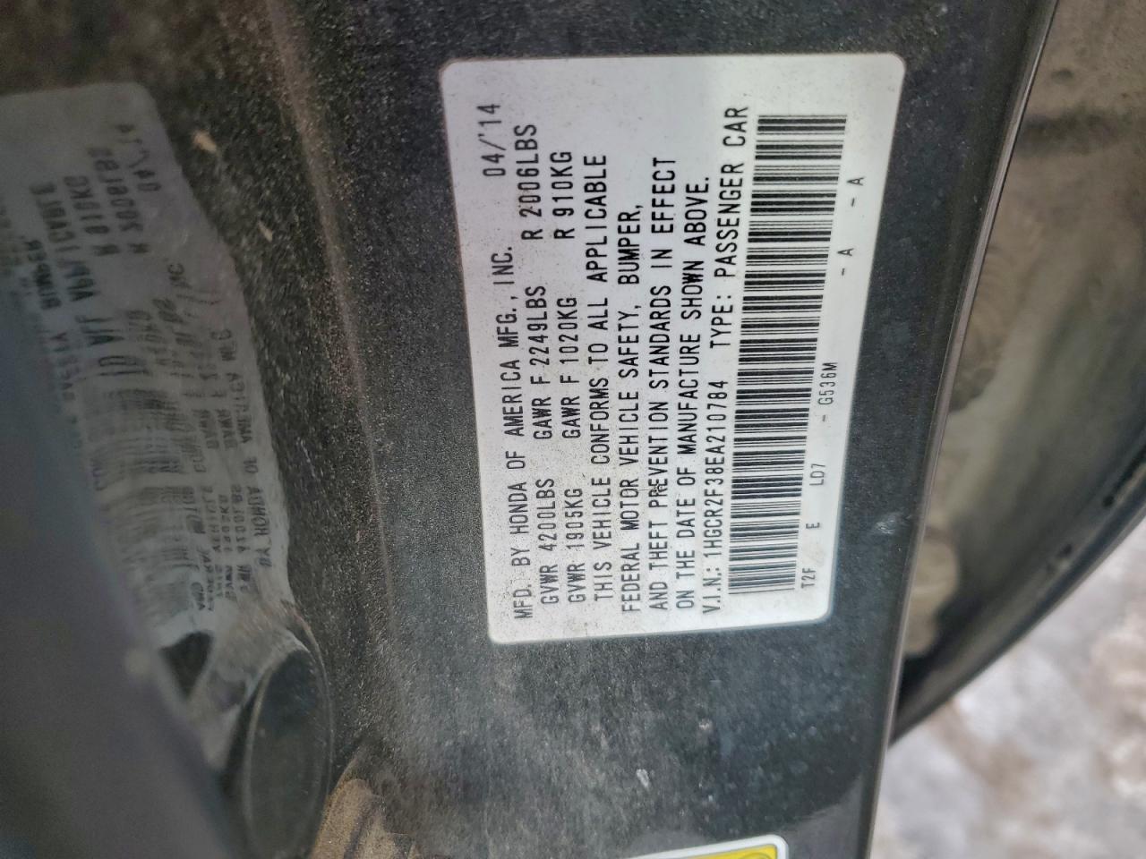 2014 HONDA ACCORD