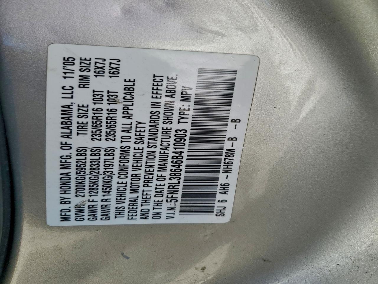 2006 HONDA ODYSSEY