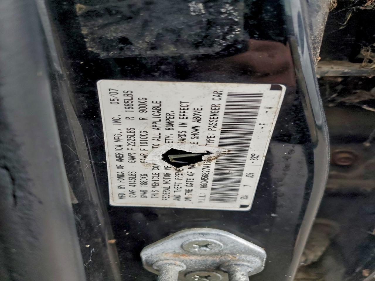 2007 HONDA ACCORD
