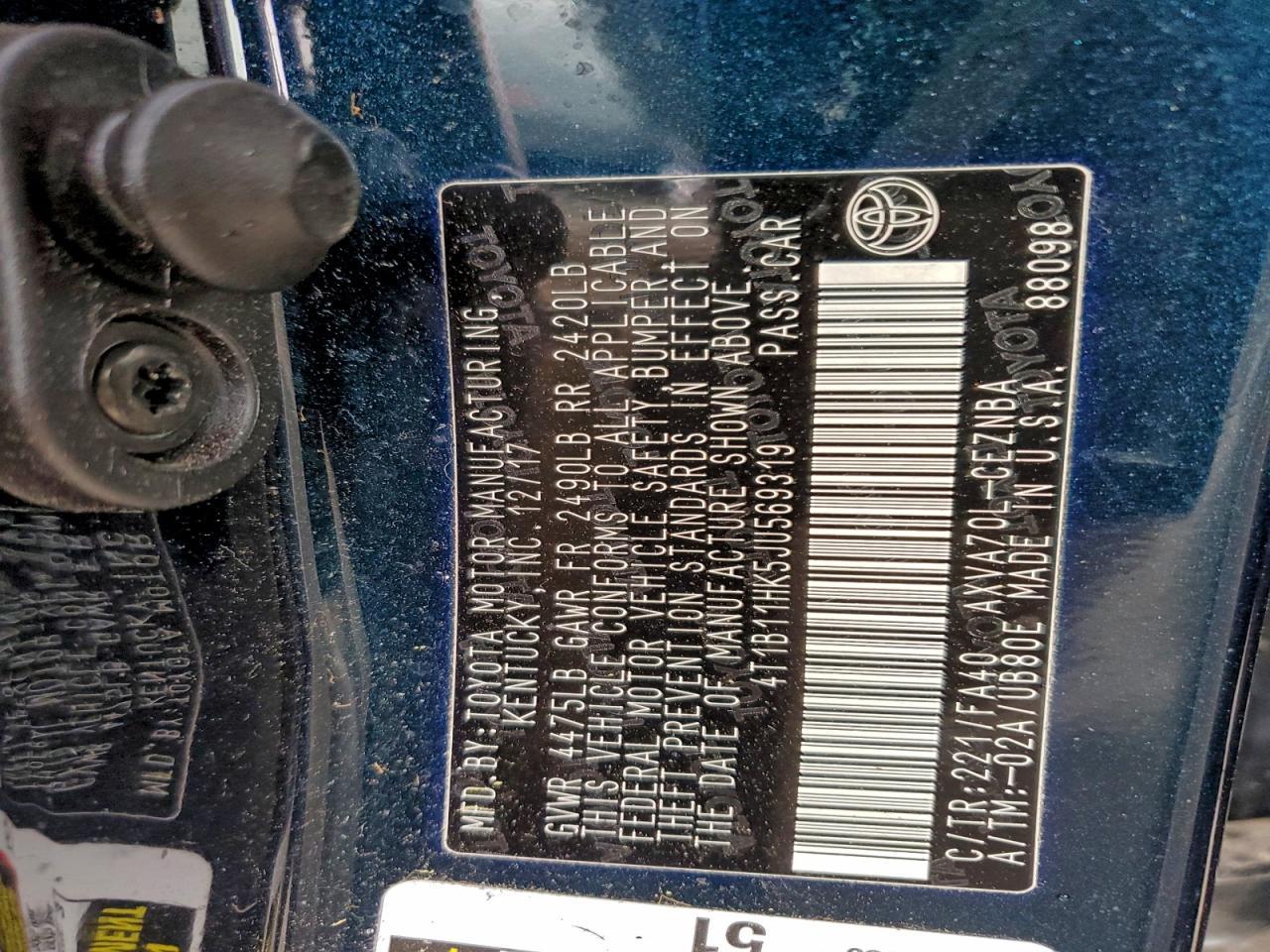 2018 TOYOTA CAMRY