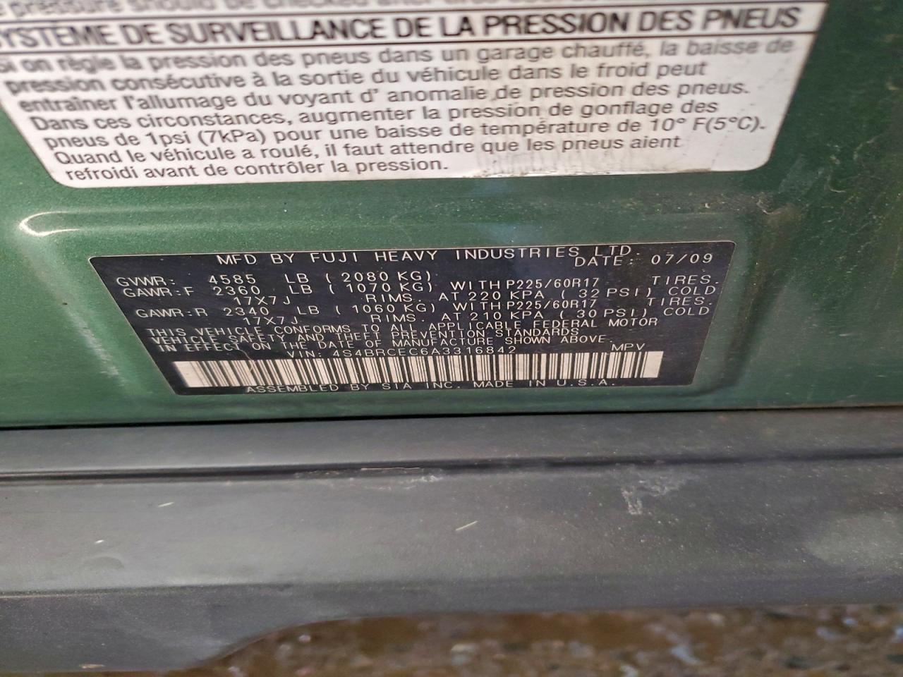 2010 SUBARU Outback