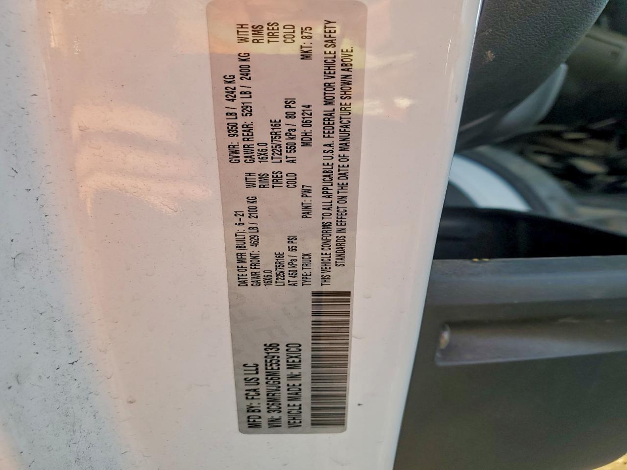 2021 RAM ProMaster 3500