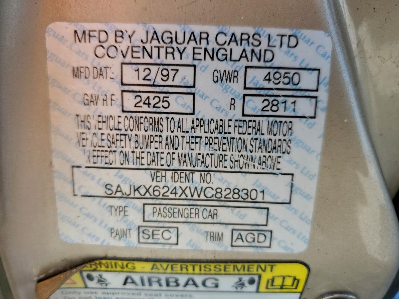 1998 JAGUAR Vandenplas
