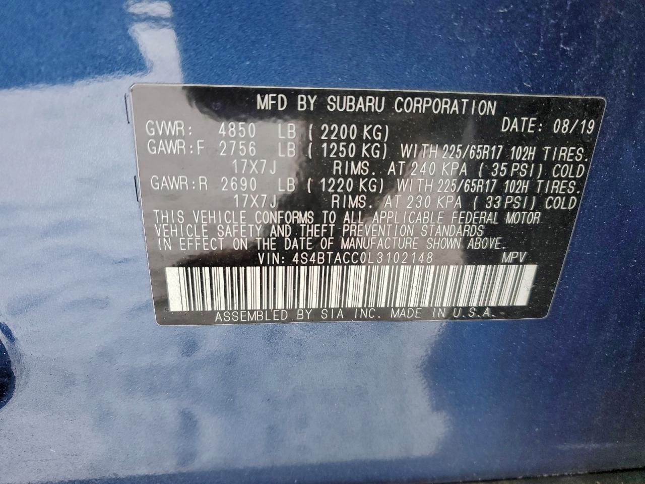 2020 SUBARU Outback