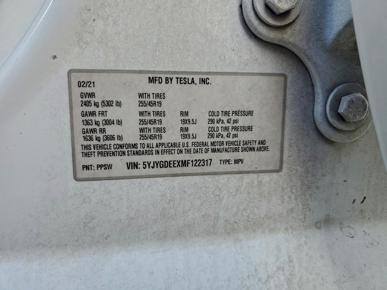 2021 TESLA MODEL Y