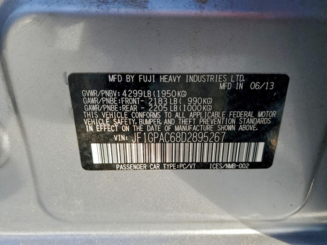 2013 SUBARU IMPREZA
