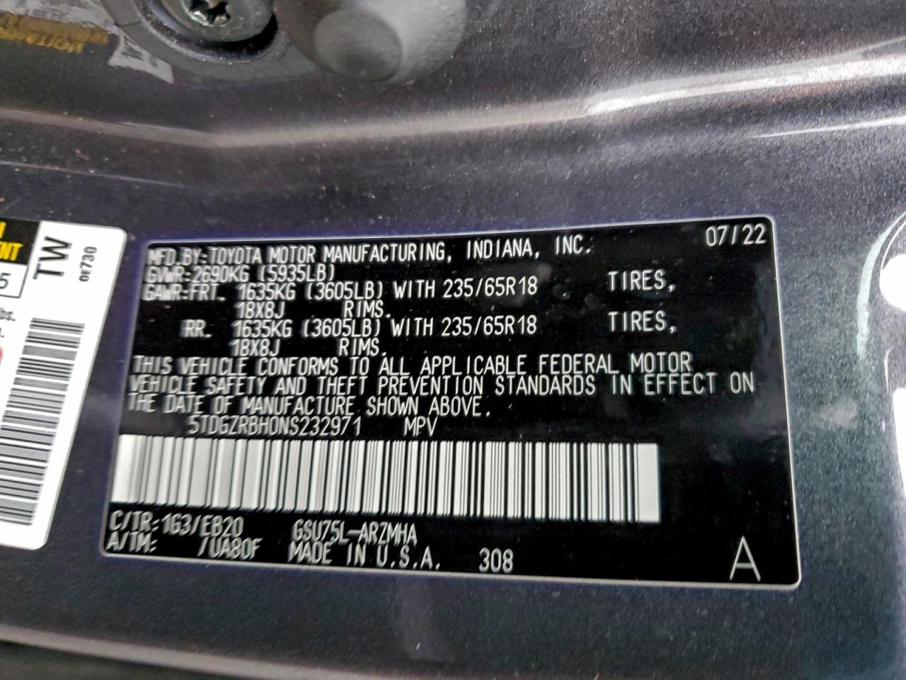 2022 TOYOTA HIGHLANDER