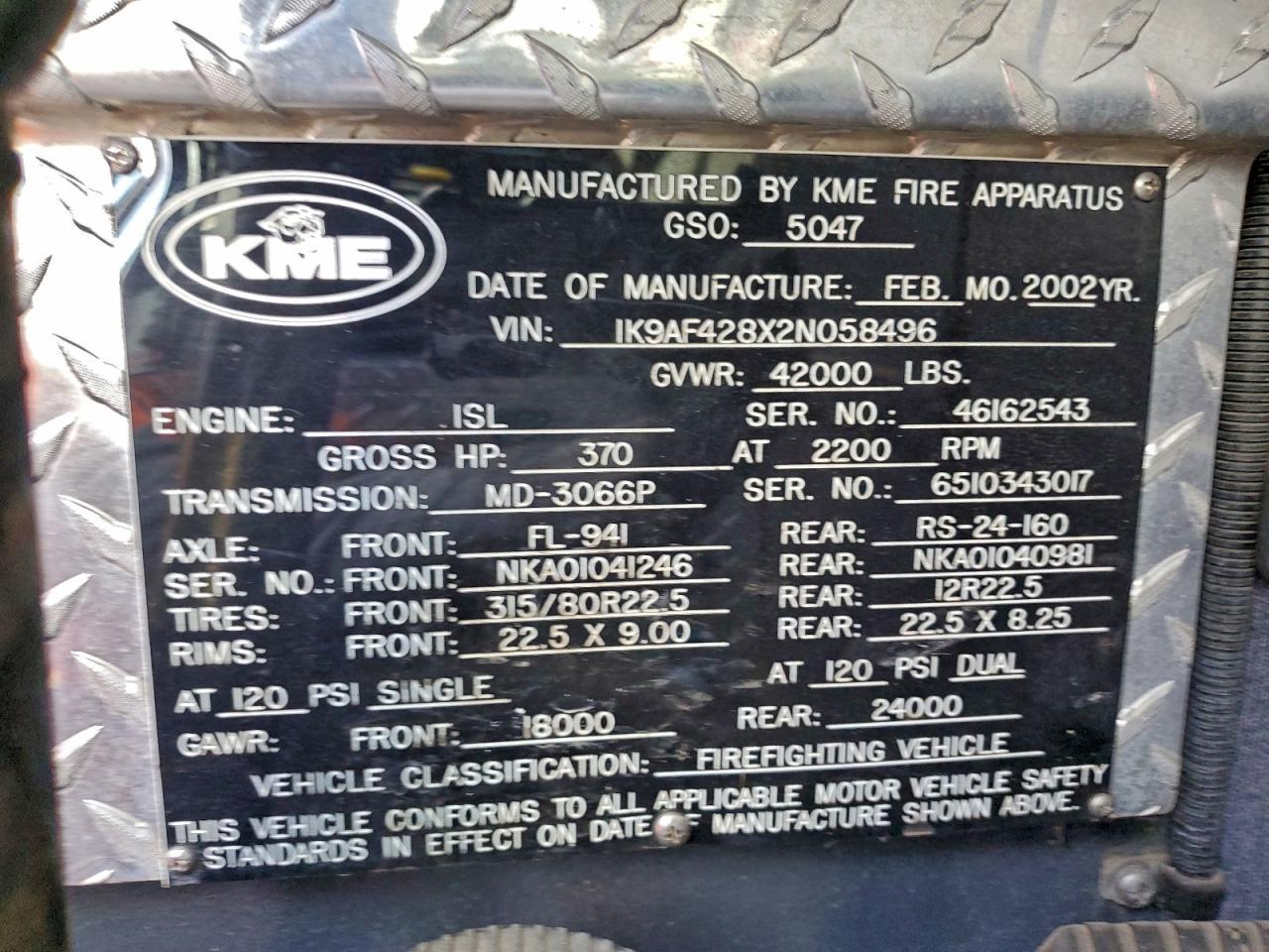 2002 Kovatch Firetruck
