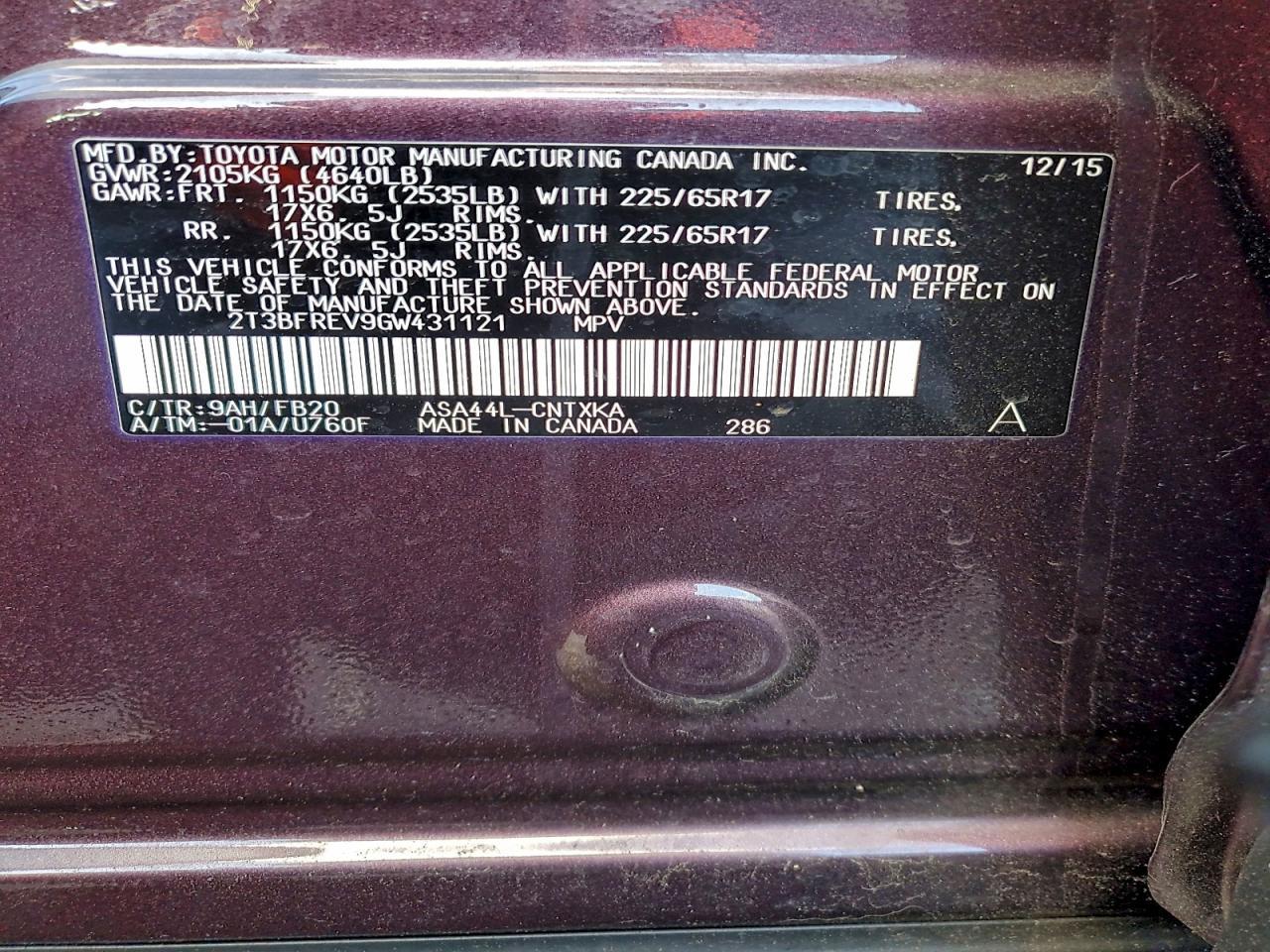 2016 TOYOTA RAV4