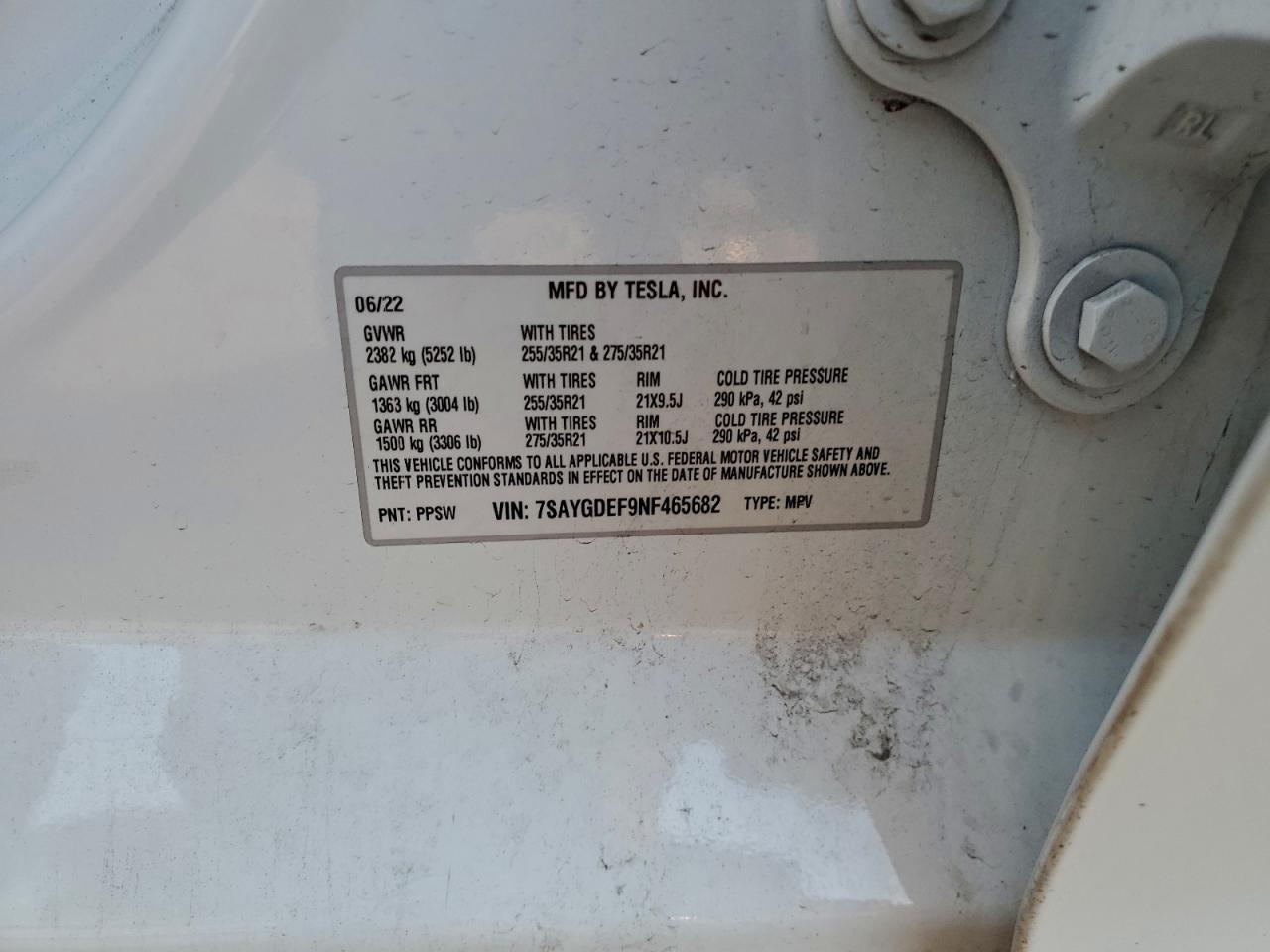 2022 TESLA MODEL Y