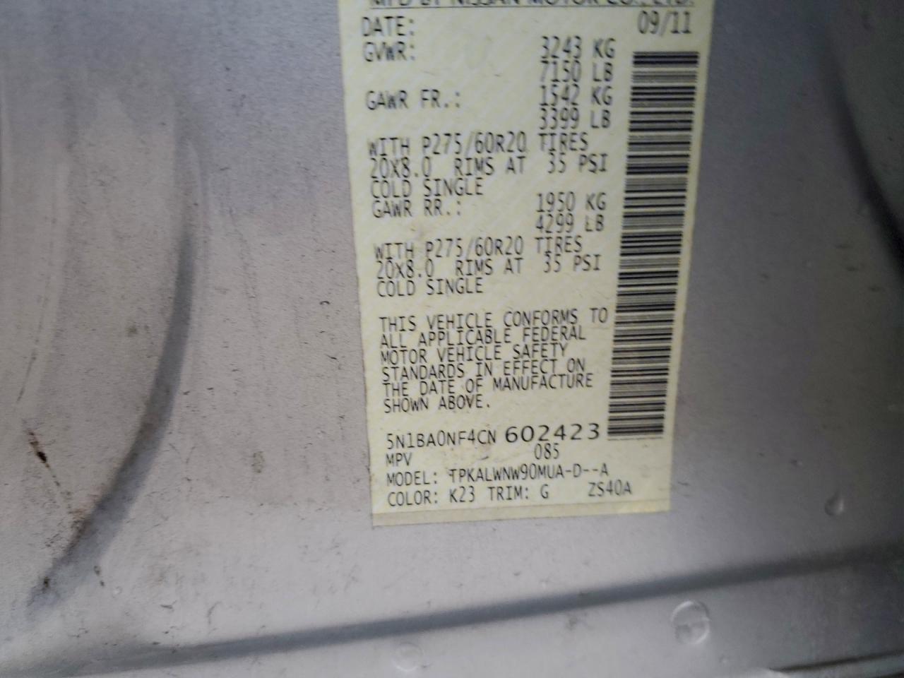 2012 NISSAN Armada