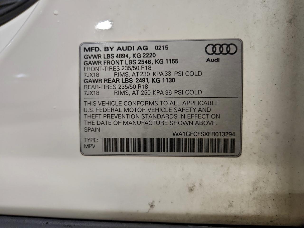 2015 AUDI Q3