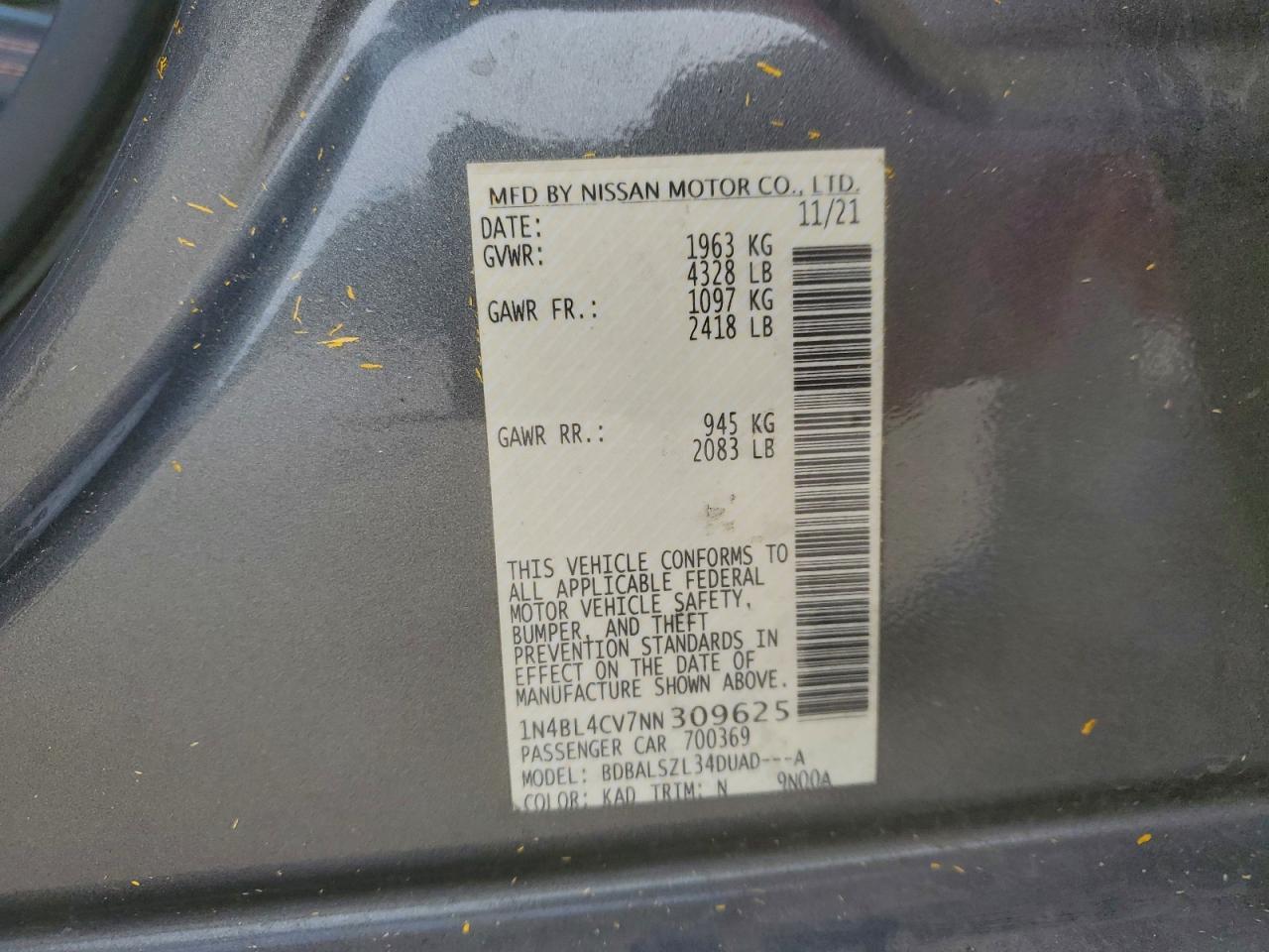 2022 NISSAN ALTIMA