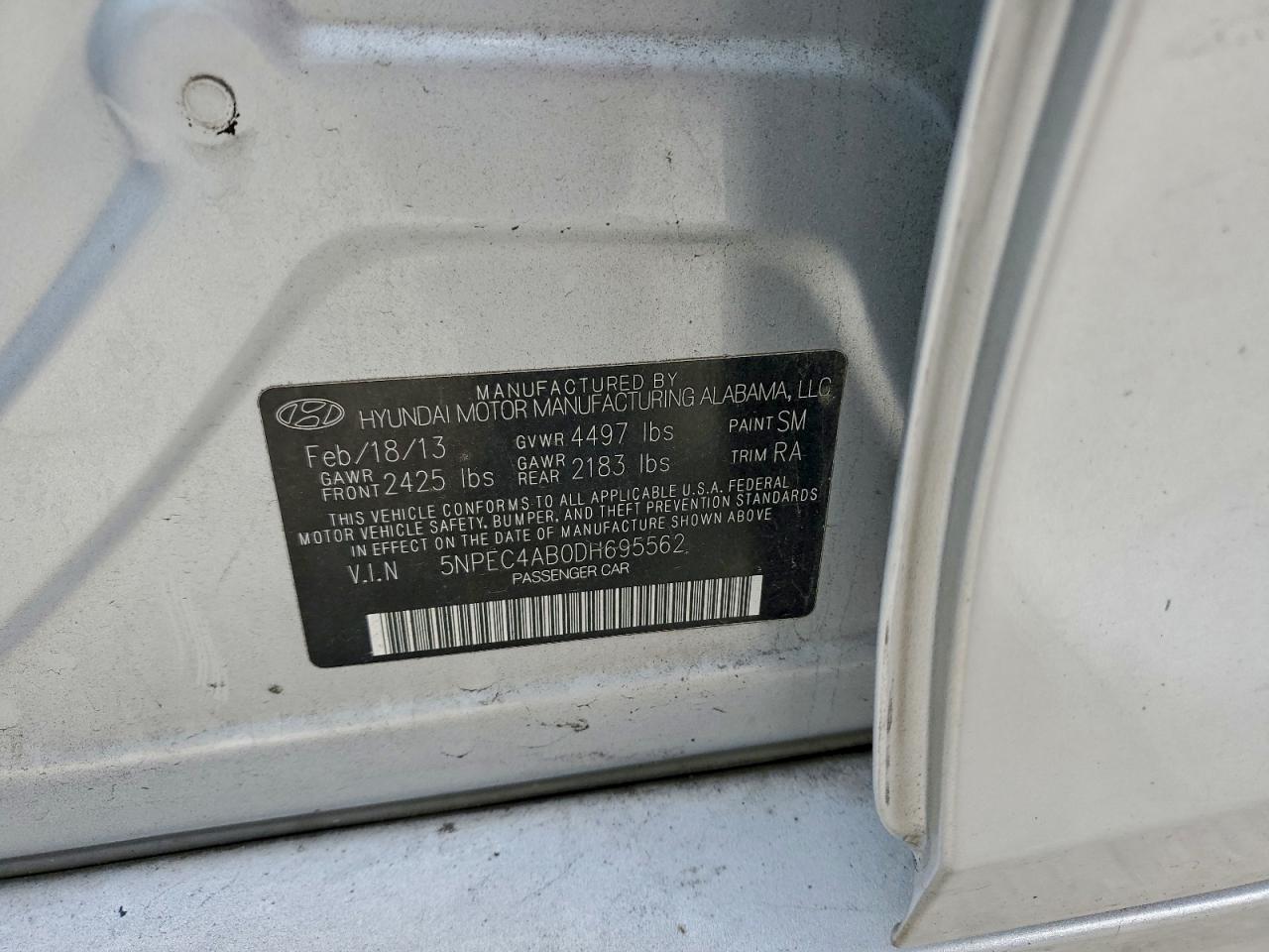 2013 HYUNDAI SONATA