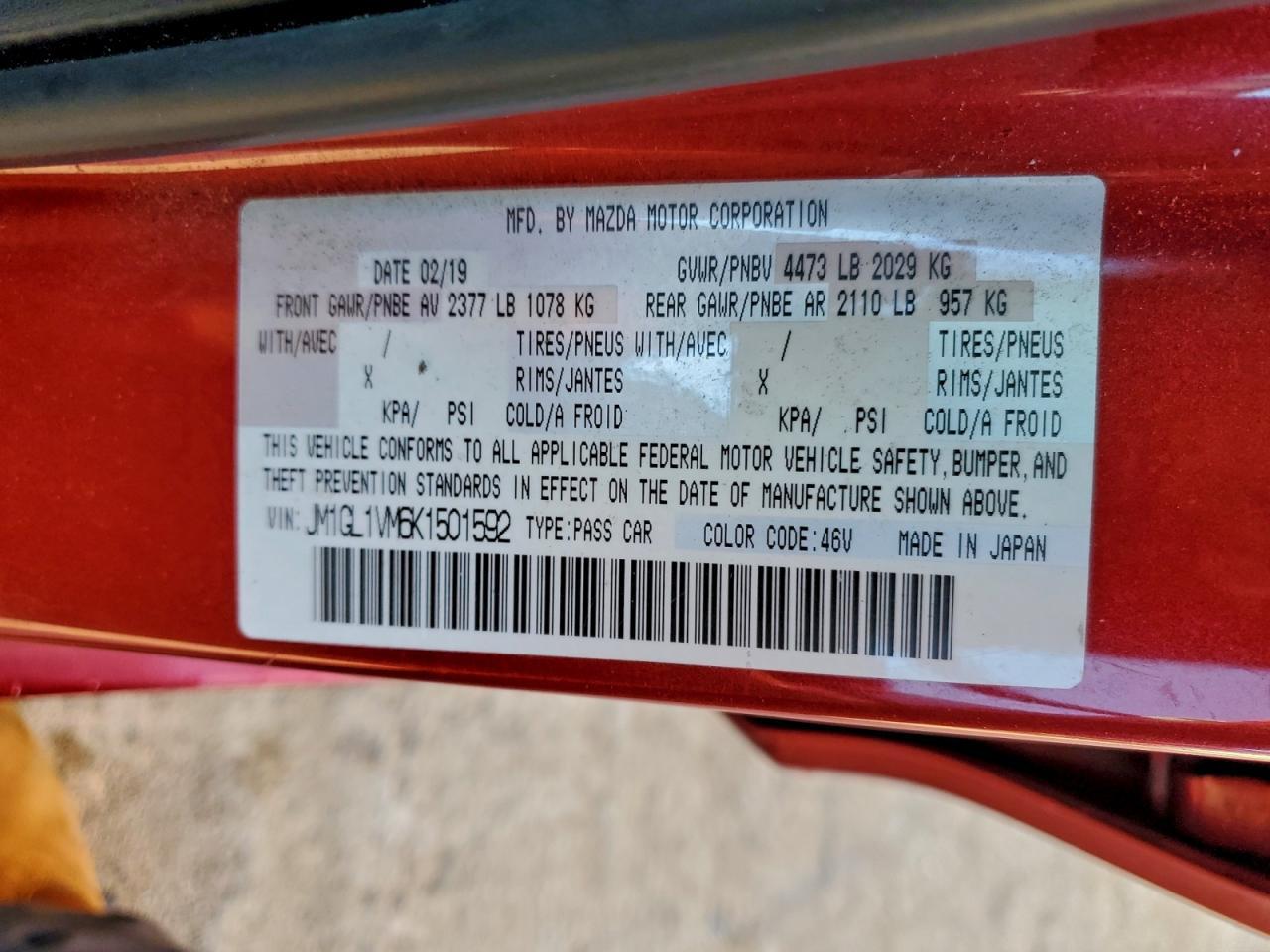 2019 MAZDA 6