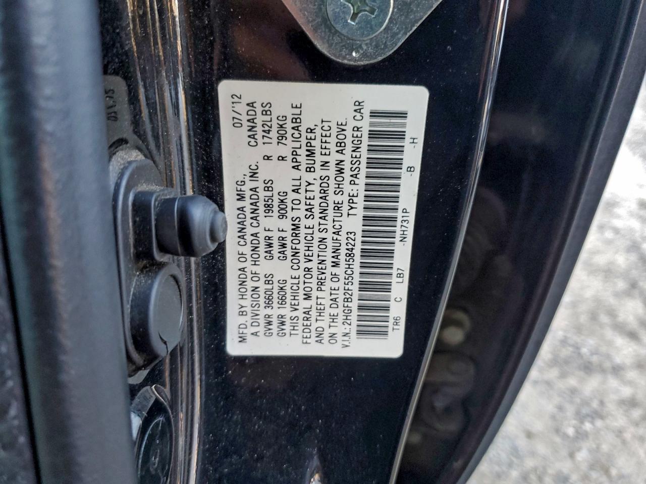 2012 HONDA CIVIC