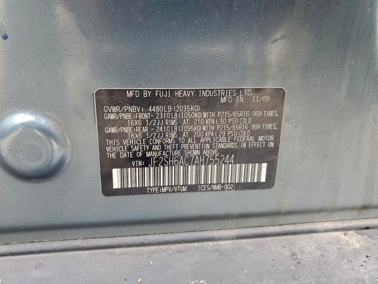 2010 SUBARU FORESTER