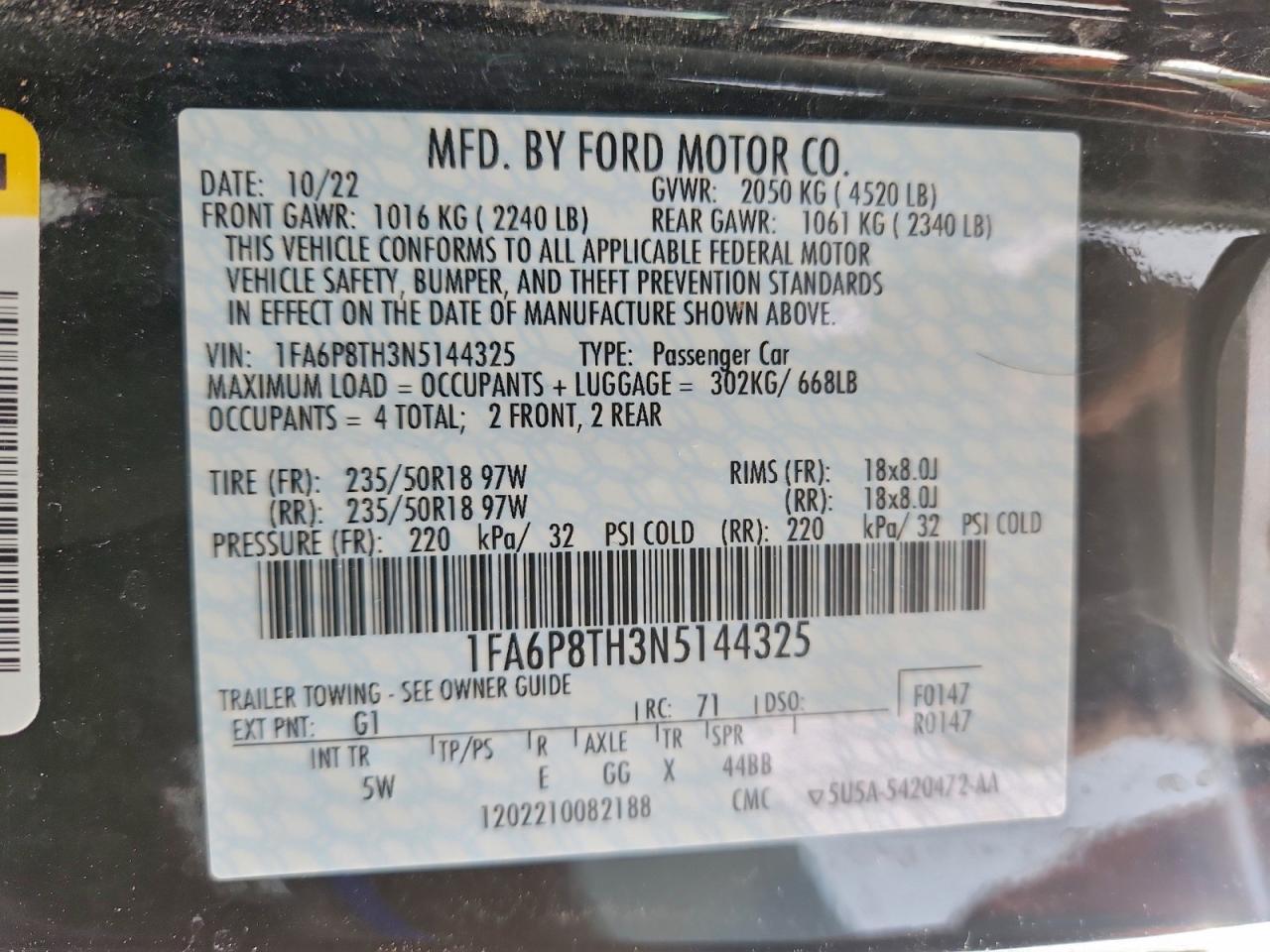 2022 FORD MUSTANG