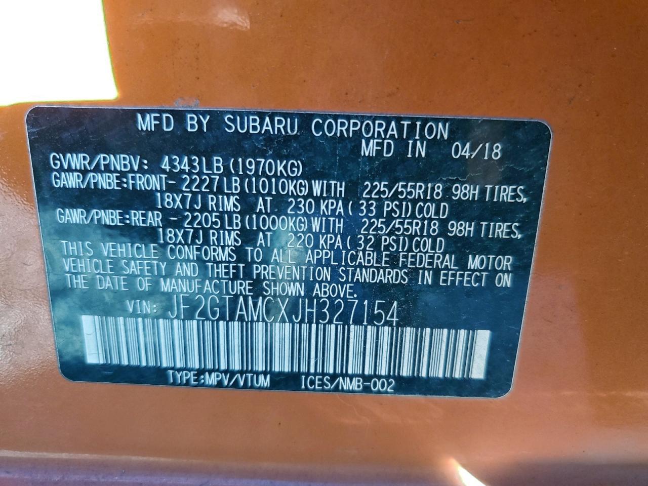 2018 SUBARU Crosstrek