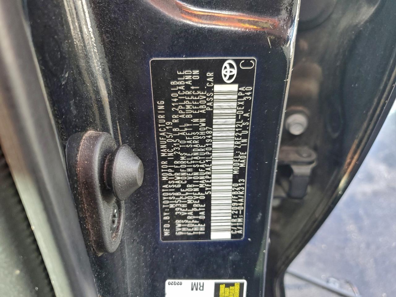 2020 TOYOTA COROLLA